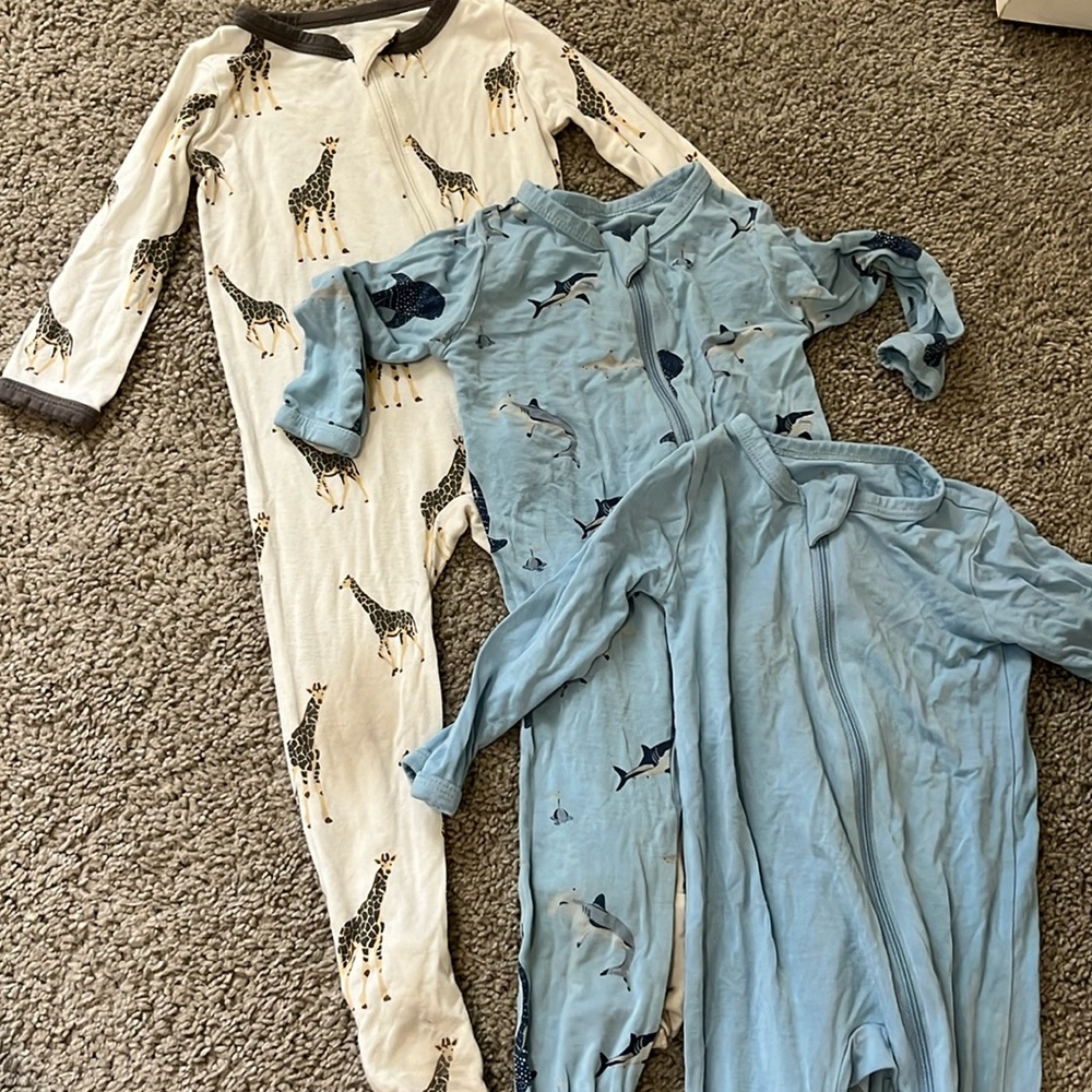 Kyte zipper pajamas size 6-12 month 3 pack